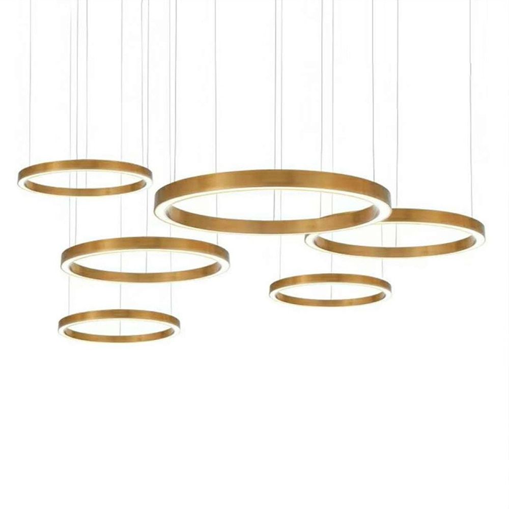Fashionable Steel 13 Inch Four Light Chandeliers Inside Ring Design Modern Led Chandelier Lamp Stainless Steel (View 20 of 20)