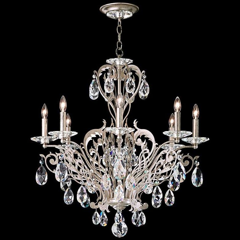 Four Light Antique Silver Chandeliers In Famous Schonbek Filigrae 26"w Antique Silver 8 Light Chandelier (View 12 of 20)