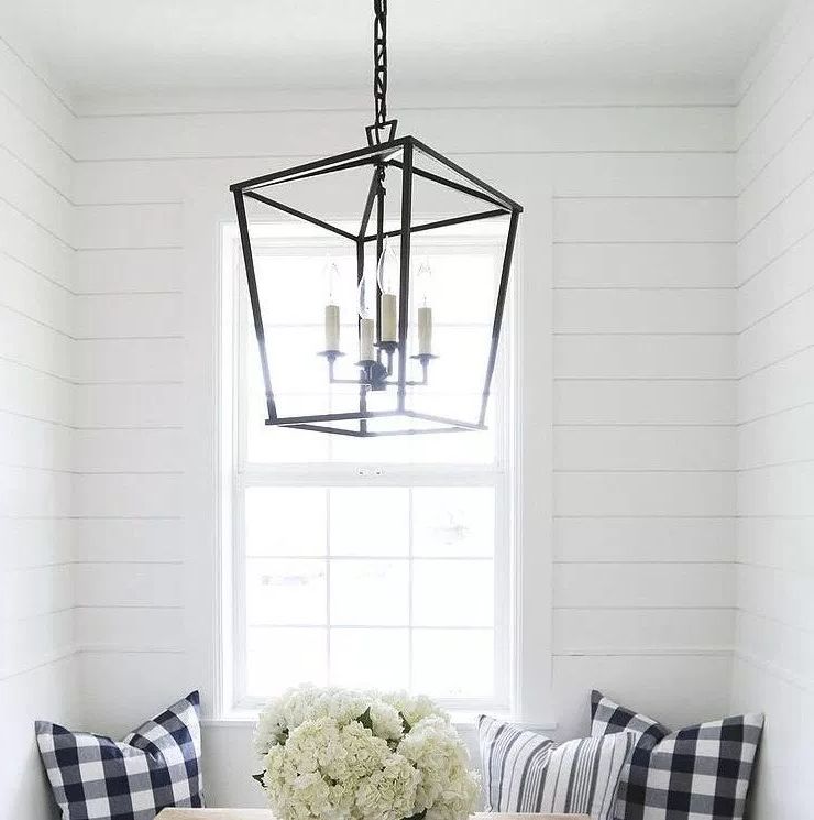 French Washed Oak And Distressed White Wood Six Light Chandeliers Pertaining To Most Current Ideas To Stunning Modern Farmhouse Ceiling And Wall Lights (View 14 of 20)