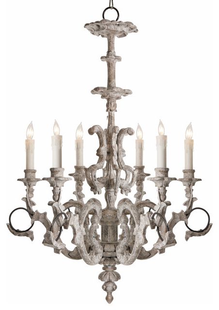 French Washed Oak And Distressed White Wood Six Light Chandeliers Regarding Most Recently Released Kathy Kuo Home Gwendal French Country Gustavian Grey Wash (View 4 of 20)