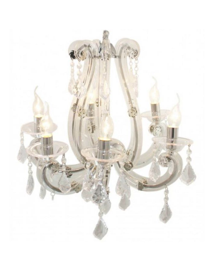 French White 27 Inch Six Light Chandeliers Intended For Well Known Antique French Style Chandelier – 6 Light White Pendant (View 5 of 20)