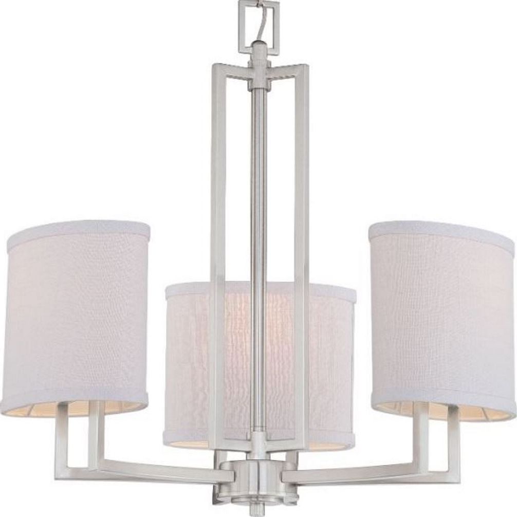 Gemini Brushed Nickel Oval Shade Chandelier 21"wx20"h Regarding Trendy Stone Grey With Brushed Nickel Six Light Chandeliers (View 10 of 20)