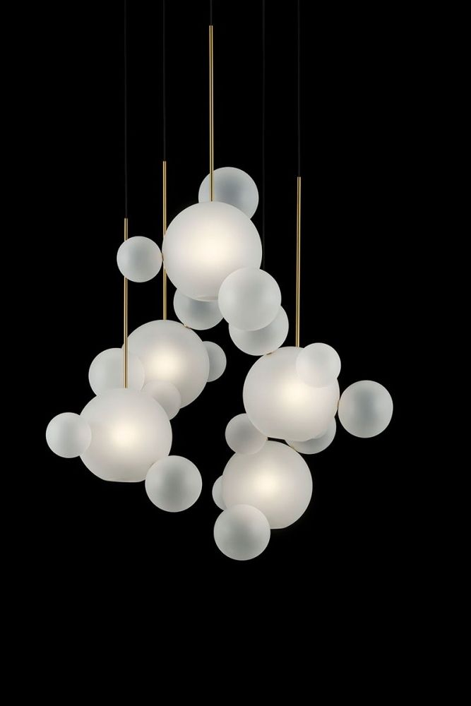 Giopato & Coombes – Bolle Frosted Chandeliers – Products Regarding Favorite Bubbles Clear And Natural Brass One Light Chandeliers (View 12 of 20)