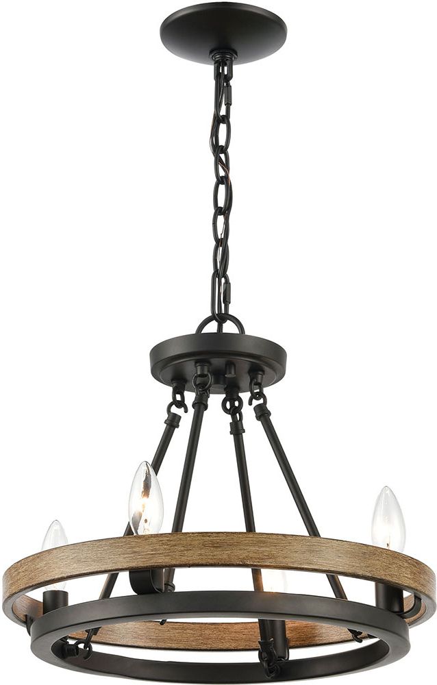 Isle Matte Black Four Light Chandeliers Intended For 2019 Elk 75054 4 Ramsey Contemporary Matte Black / Aspen  (View 9 of 20)
