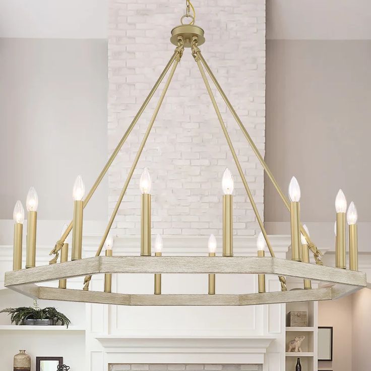 Langelier 16 – Light Candle Style Wagon Wheel Chandelier With Regard To Most Popular 16 Light Island Chandeliers (View 4 of 20)