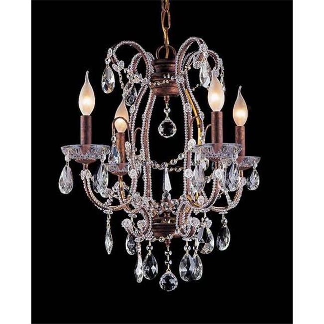 Latest Old Bronze Five Light Chandeliers In Weinstock Lighting 3339 4 Gdb Antique Reproduction Beaded (View 17 of 20)