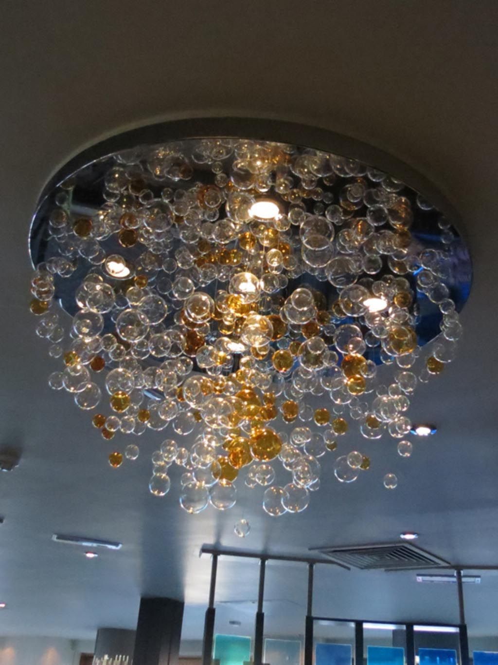 Light With Bubbles Clear And Natural Brass One Light Chandeliers (View 11 of 20)