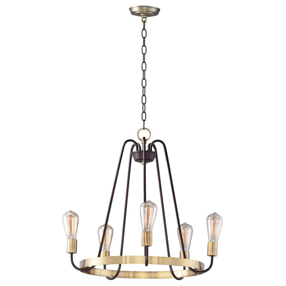 Maxim Lighting Haven Oil Rubbed Bronze / Antique Brass With Most Popular Oil Rubbed Bronze And Antique Brass Four Light Chandeliers (View 12 of 20)