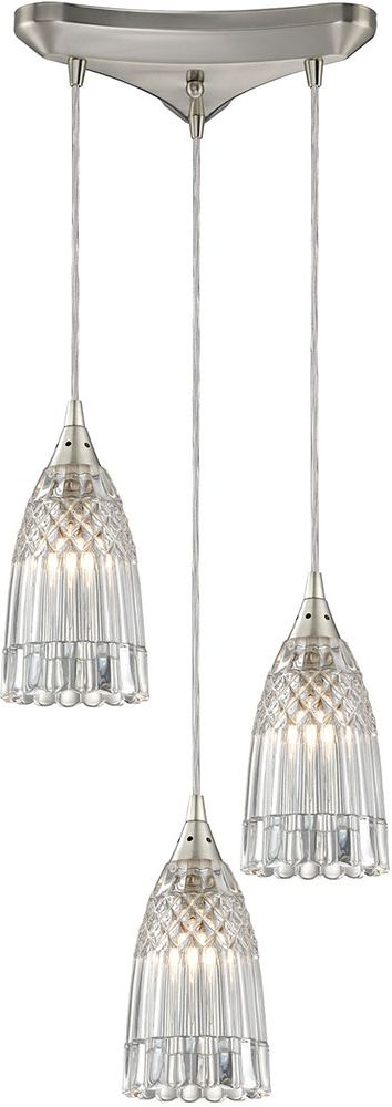 Most Current Elk 10458 3 Kersey Contemporary Satin Nickel Multi Hanging Inside Multicolor 15 Inch Six Light Chandeliers (View 17 of 20)