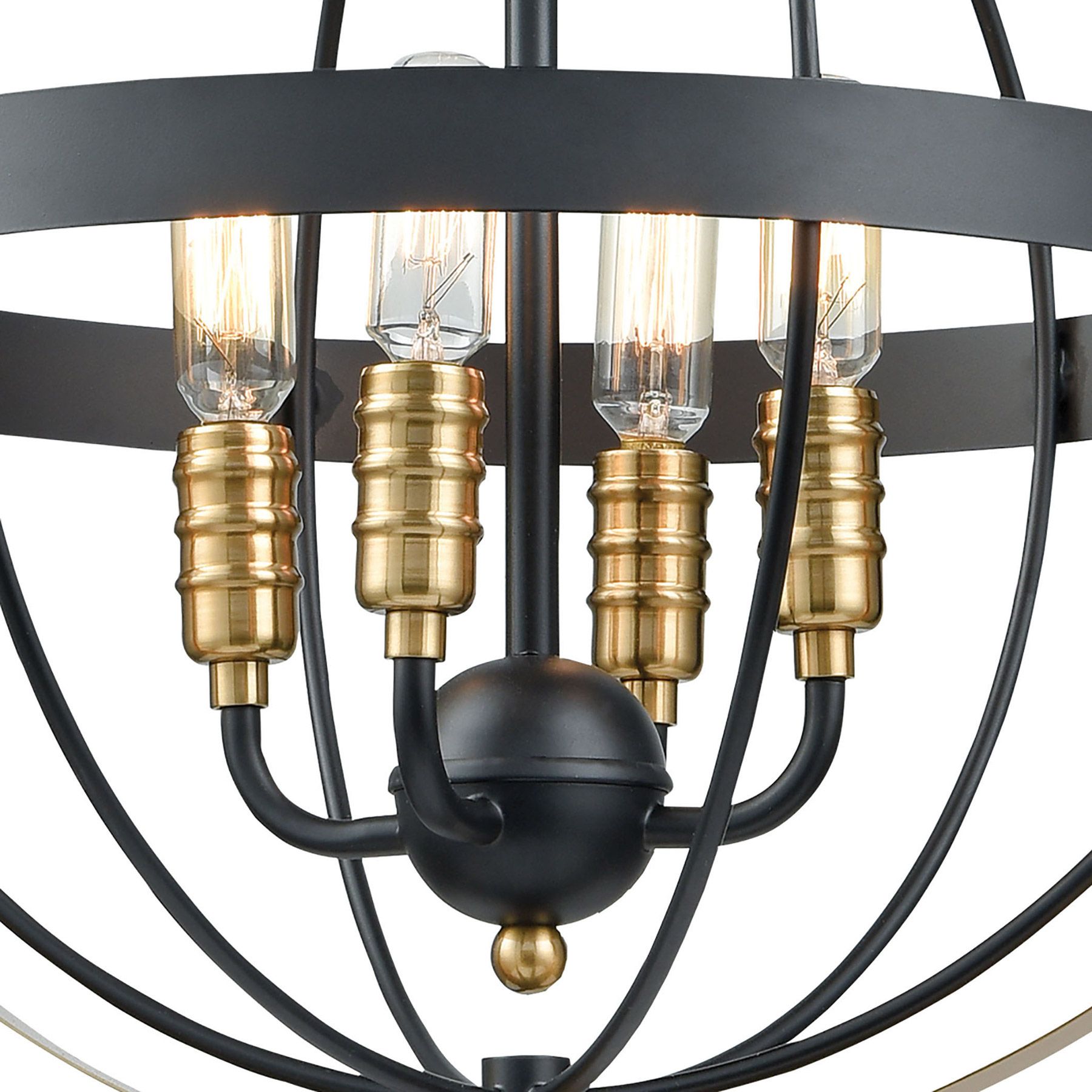Most Current Matte Black Three Light Chandeliers With Elk Lighting 15285/4 4 Light Chandelier In Matte Black And (View 5 of 20)