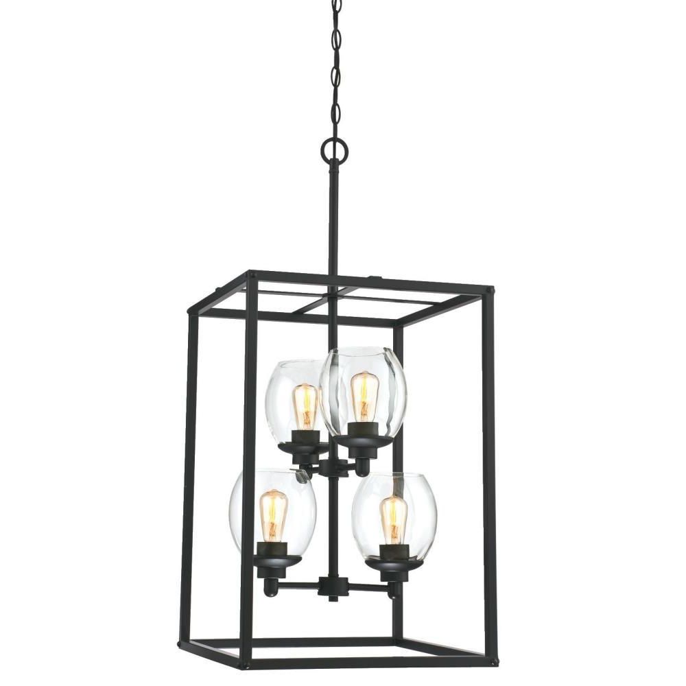 Most Current Westinghouse Ardleigh 4 Light Matte Black Chandelier With Inside Isle Matte Black Four Light Chandeliers (View 4 of 20)