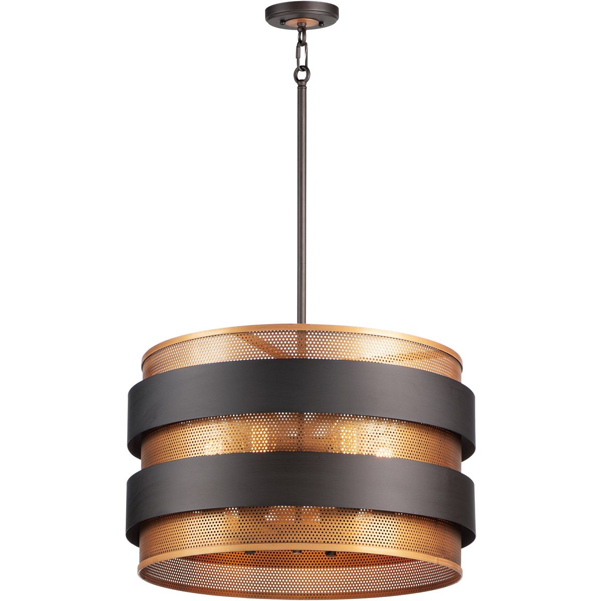 Most Popular Maxim Lighting 31205oiab Caspian Pendant Oil Rubbed Bronze In Oil Rubbed Bronze And Antique Brass Four Light Chandeliers (View 5 of 20)