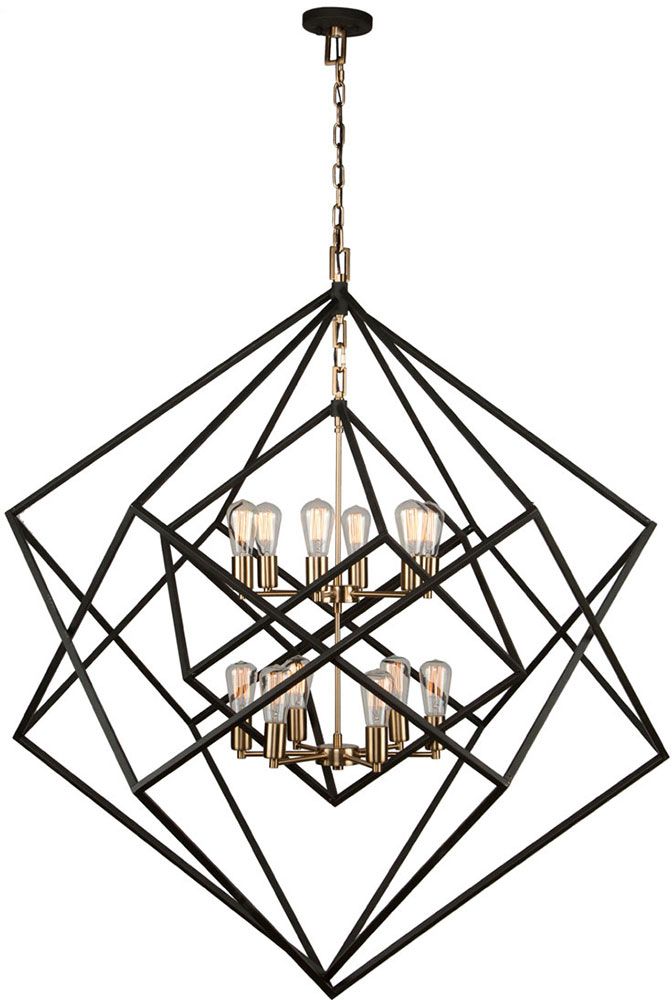 Most Popular Satin Black 42 Inch Six Light Chandeliers Intended For Artcraft Ac11112 Artistry Contemporary Matte Black & Satin (View 18 of 20)