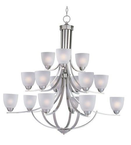 Most Popular Satin Nickel Five Light Single Tier Chandeliers With Regard To Maxim 11228ftsn Axis 15 Light 43 Inch Satin Nickel Multi (View 9 of 20)