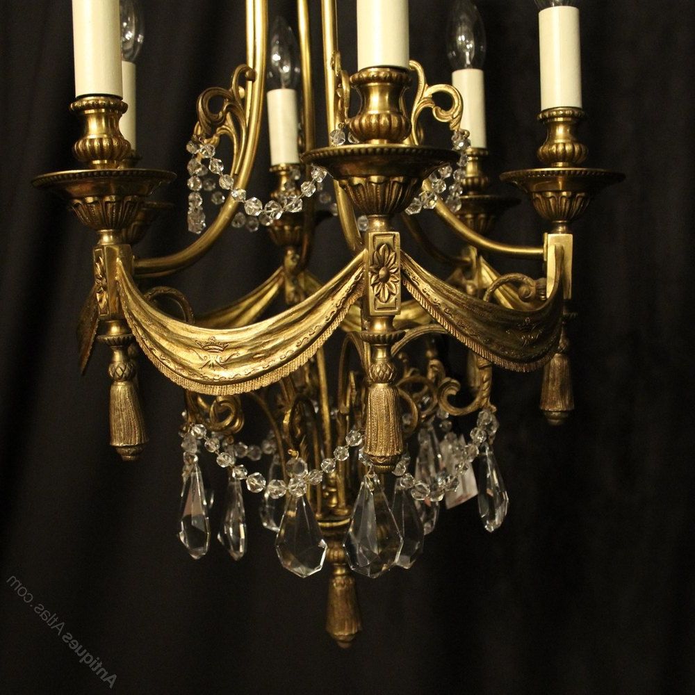 Most Recent Antique Brass Seven Light Chandeliers Throughout Antiques Atlas – French Gilded Bronze 6 Light Antique (View 14 of 20)