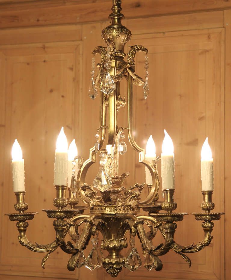 Most Recent Old Bronze Five Light Chandeliers Pertaining To Antique French Louis Xvi Bronze Chandelier For Sale At 1stdibs (View 4 of 20)