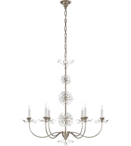 Most Recently Released Burnished Silver 25 Inch Four Light Chandeliers For Visual Comfort Jn5015bsl Cg Julie Neill Aspra 6 Light  (View 7 of 20)