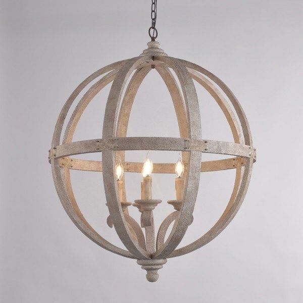 Most Recently Released Luxury Rustic Style 4 Light Wooden Globe Chandelier Intended For Rustic Black 28 Inch Four Light Chandeliers (View 6 of 20)
