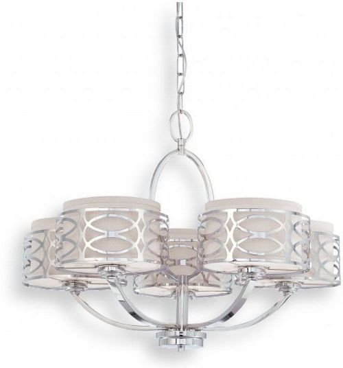 Most Recently Released Satco Nuvo 60 4625 Five Light Chandelier In Polished Regarding Stone Grey With Brushed Nickel Six Light Chandeliers (View 15 of 20)