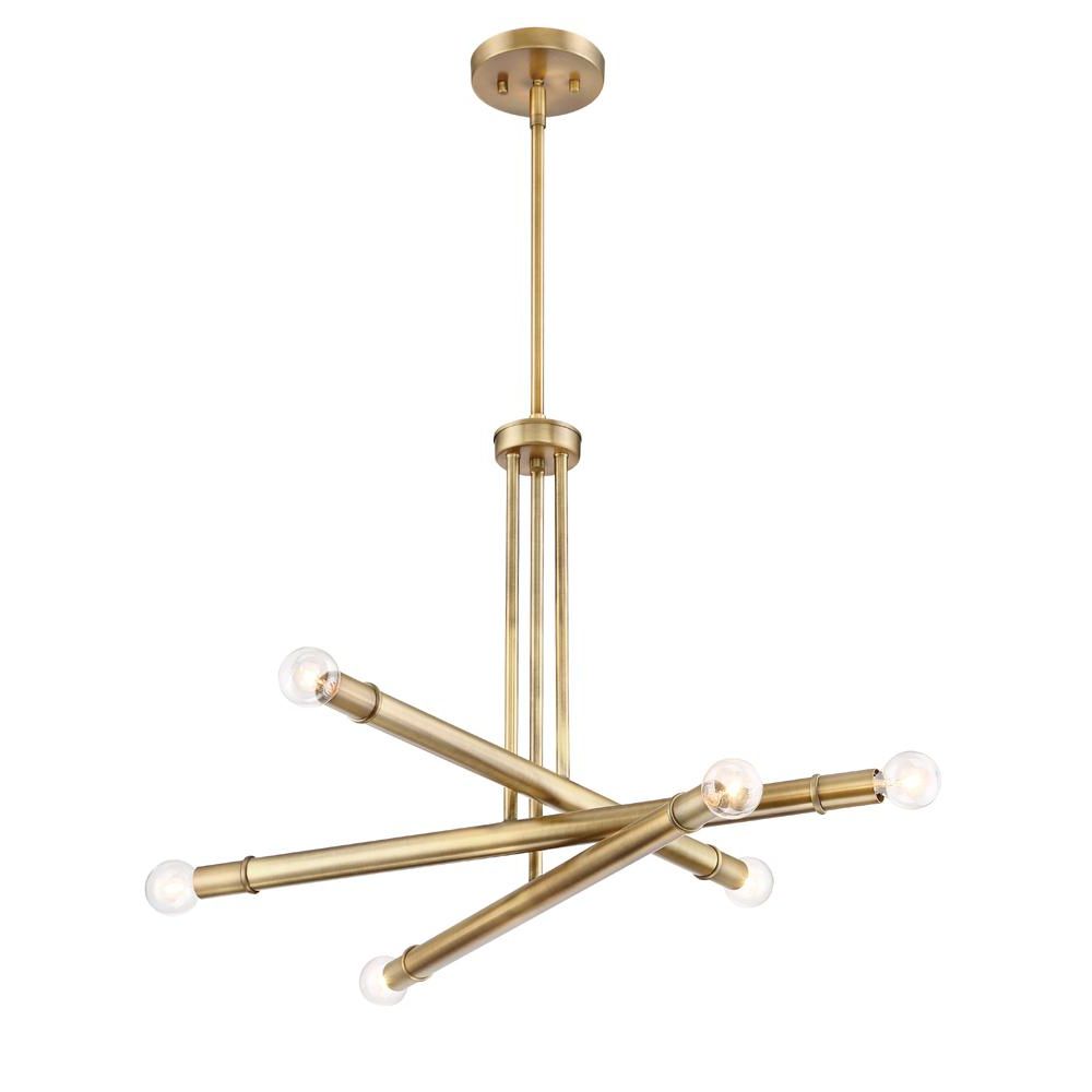 Most Recently Released Satin Brass 27 Inch Five Light Chandeliers Intended For Designers Fountain Emmett 6 Light Old Satin Brass (View 10 of 20)