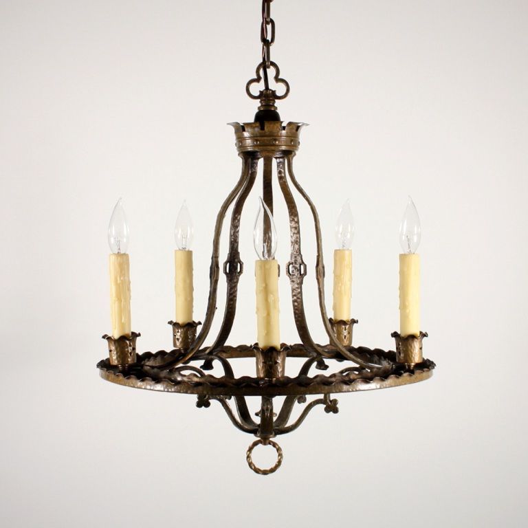 Most Up To Date Antique Brass Seven Light Chandeliers With Handsome Antique Gothic Revival Five Light Cast Brass (View 7 of 20)