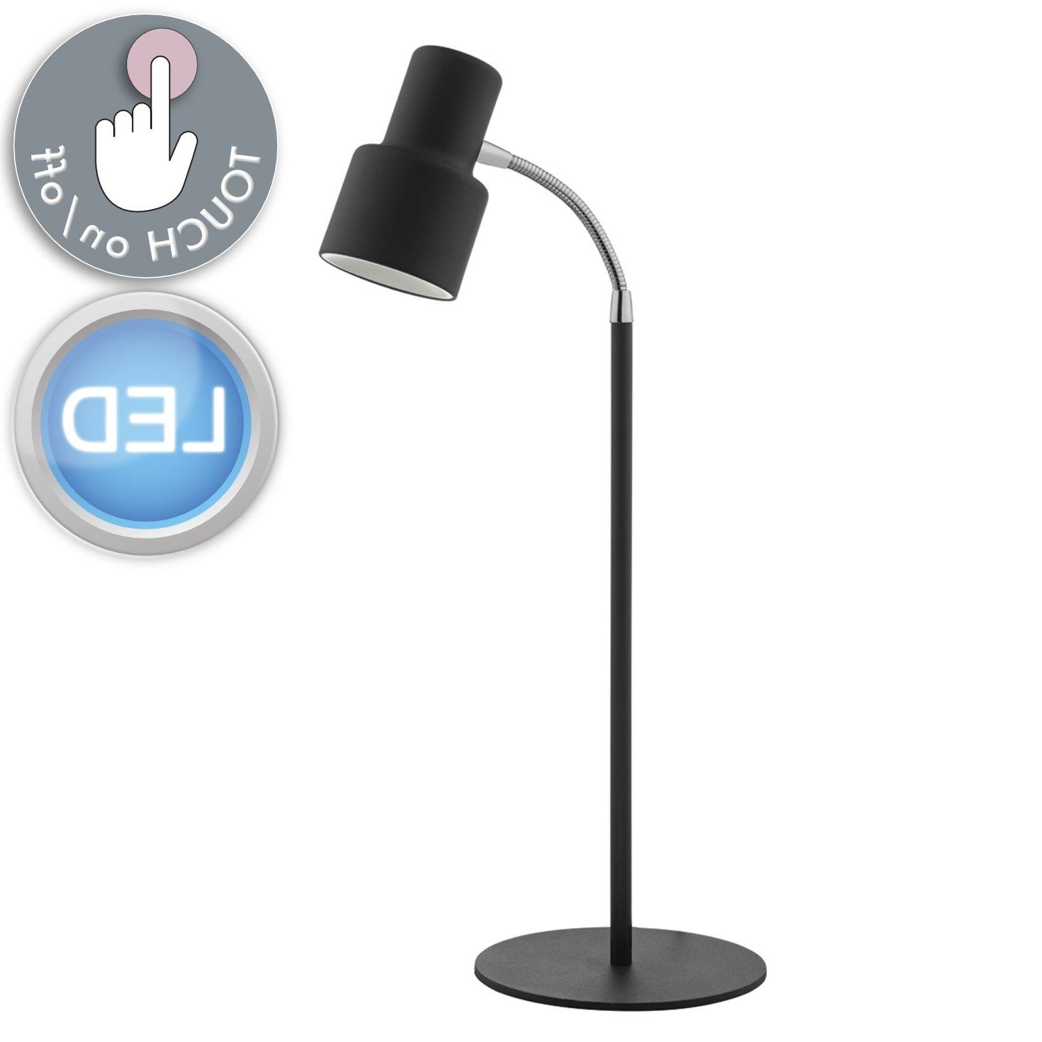 Most Up To Date Dar Lighting Rya4122 Black Led Adjustable Touch Lamp With Trio Black Led Adjustable Chandeliers (View 2 of 20)