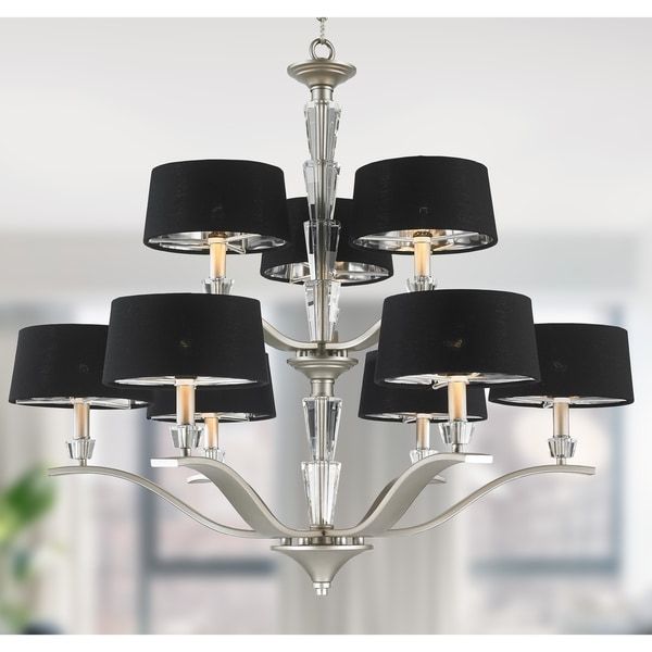 Most Up To Date Shop Glam Collection 9 Light Matte Nickel Finish With Pertaining To Matte Black Nine Light Chandeliers (View 6 of 20)