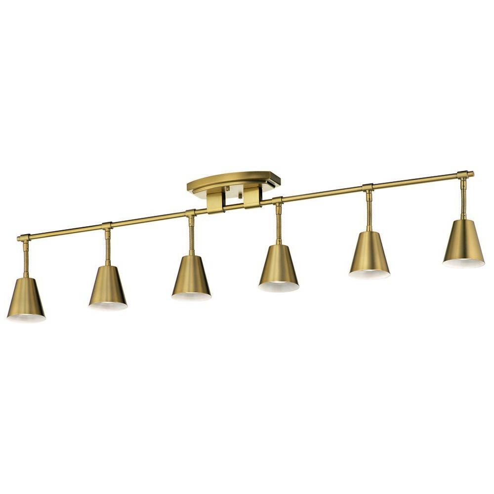 Natural Brass Six Light Chandeliers With Regard To Well Known Kichler Lighting Sylvia Brushed Natural Brass Track Light (View 15 of 20)