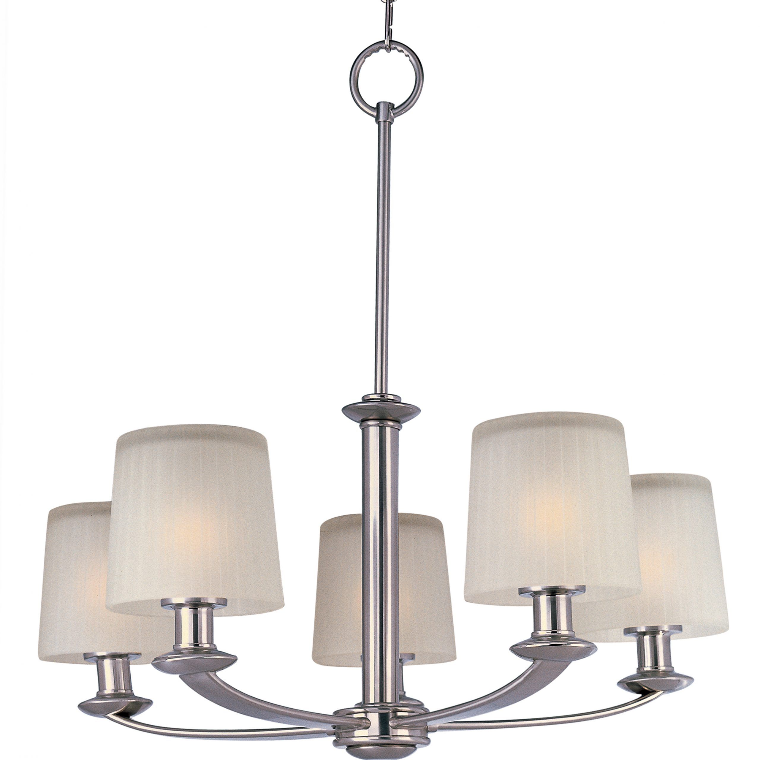 Newest Satin Nickel Five Light Single Tier Chandeliers Throughout Finesse 5 Light Chandelier (View 12 of 20)