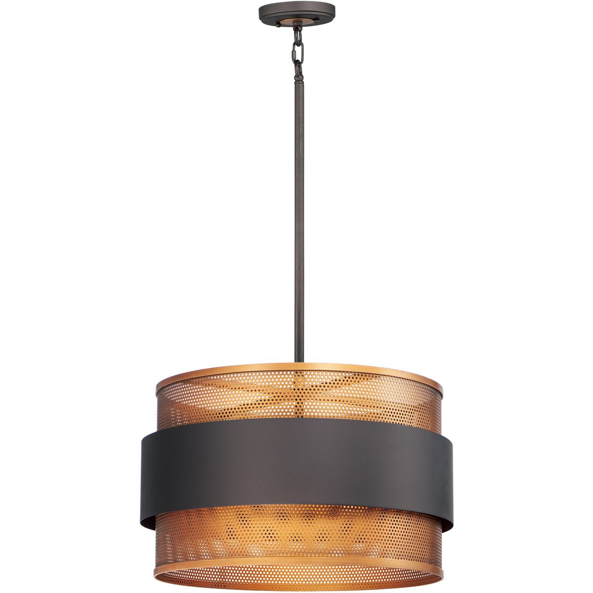 Oil Rubbed Bronze And Antique Brass Four Light Chandeliers Intended For Most Up To Date Maxim Lighting 31204oiab Caspian Pendant Oil Rubbed Bronze (View 4 of 20)