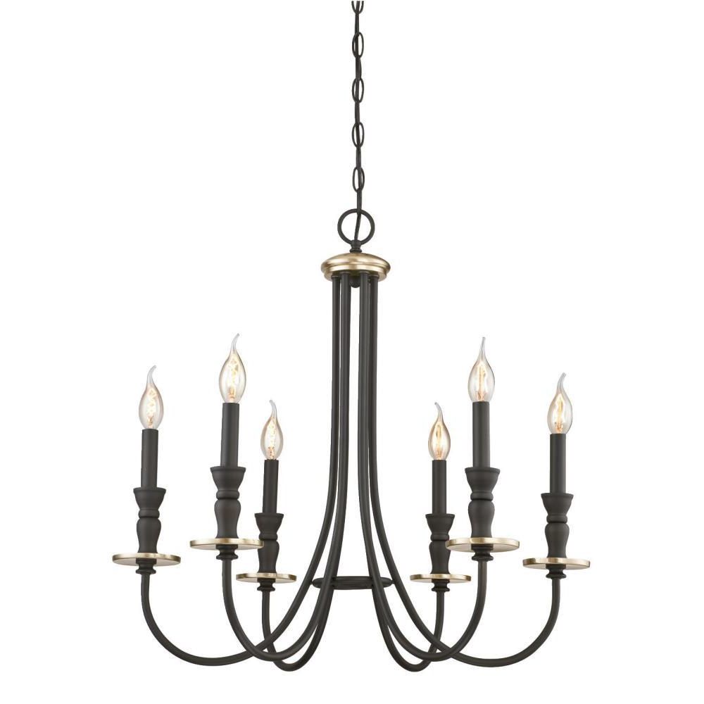Oil Rubbed Bronze And Antique Brass Four Light Chandeliers With Regard To Well Known Westinghouse Cresting 6 Light Oil Rubbed Bronze With (View 11 of 20)