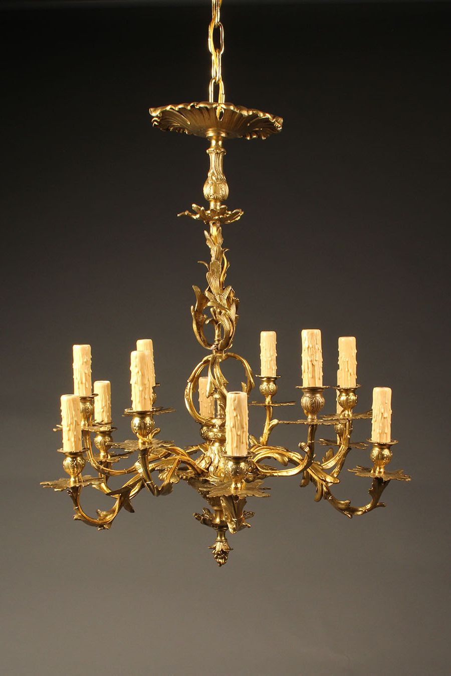 Old Bronze Five Light Chandeliers Regarding Most Current Antique French Cast Bronze Chandelier With 12 Arms (View 16 of 20)