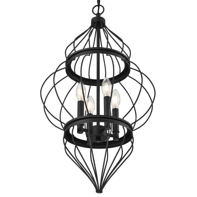 Popular Isle Matte Black Four Light Chandeliers Throughout Westinghouse Lighting Salma Four Light Indoor Chandelier (View 2 of 20)