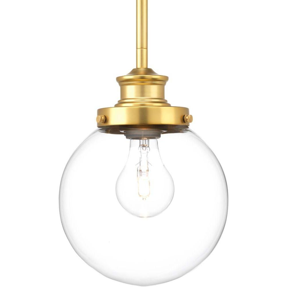 Progress Lighting Penn Collection 1 Light Natural Brass Within Newest Bubbles Clear And Natural Brass One Light Chandeliers (View 1 of 20)