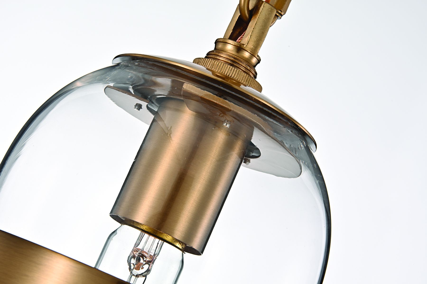 Recent 1 Light Natural Brass Mini Pendant With Clear Glass Throughout Bubbles Clear And Natural Brass One Light Chandeliers (View 7 of 20)