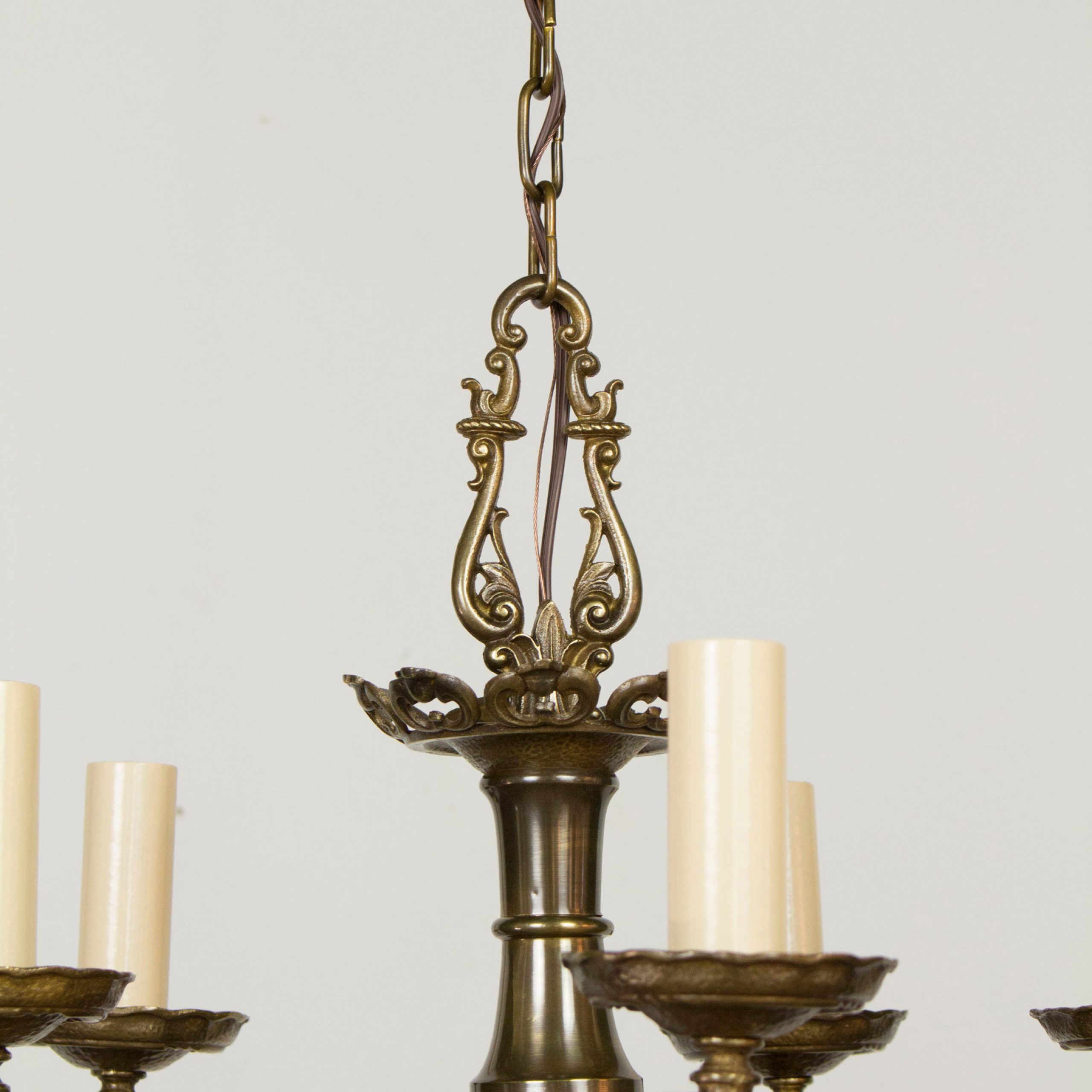 Recent Brass Four Light Chandeliers For Five Light Antique Brass Tudor Chandelier – Appleton (View 9 of 21)