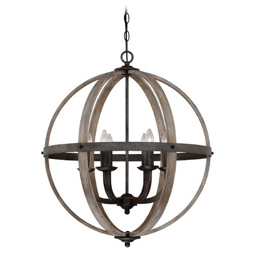 Recent Rustic Black 28 Inch Four Light Chandeliers Intended For Quoizel Lighting Fusion Rustic Black Pendant Light (View 1 of 20)