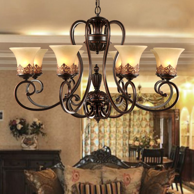 Rustic Black 28 Inch Four Light Chandeliers With Most Recently Released Aliexpress : Buy Antique Black Wrought Iron Chandelier (View 13 of 20)