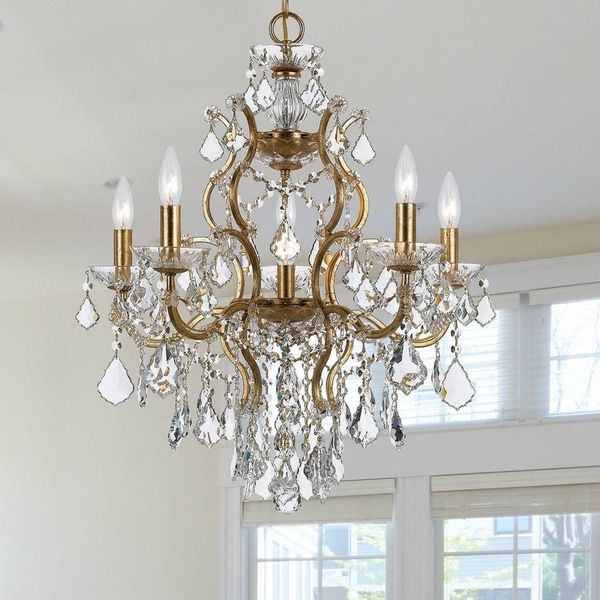 Shop 6 Light Antique Gold/crystal Chandelier – On Sale Throughout Preferred Antique Gold Three Light Chandeliers (View 5 of 20)