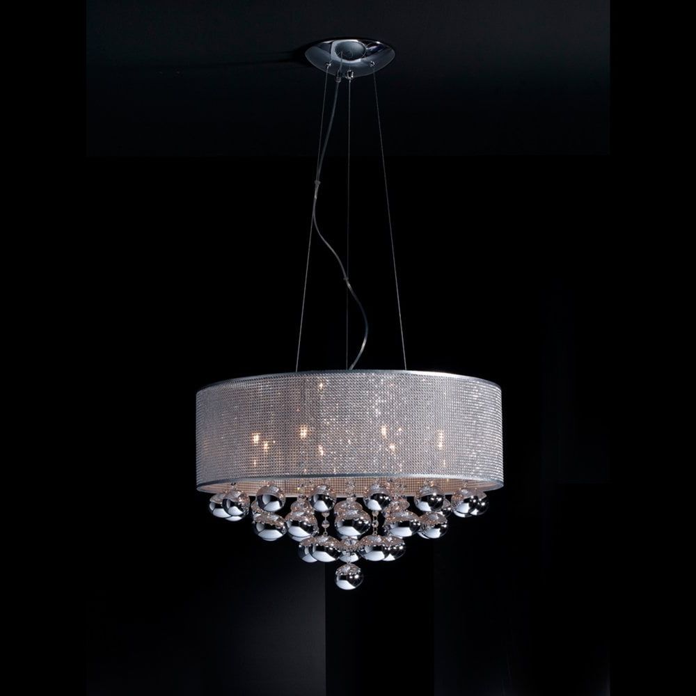 Steel Eight Light Chandeliers For Most Recently Released En Vogue Lighting 8 Light Pendant Made Of Polished Steel (View 14 of 20)
