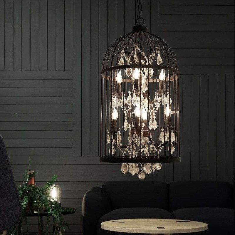 Steel Eight Light Chandeliers With Favorite Luxury Industrial Retro 8 Light Black Clear Crystal (View 12 of 20)