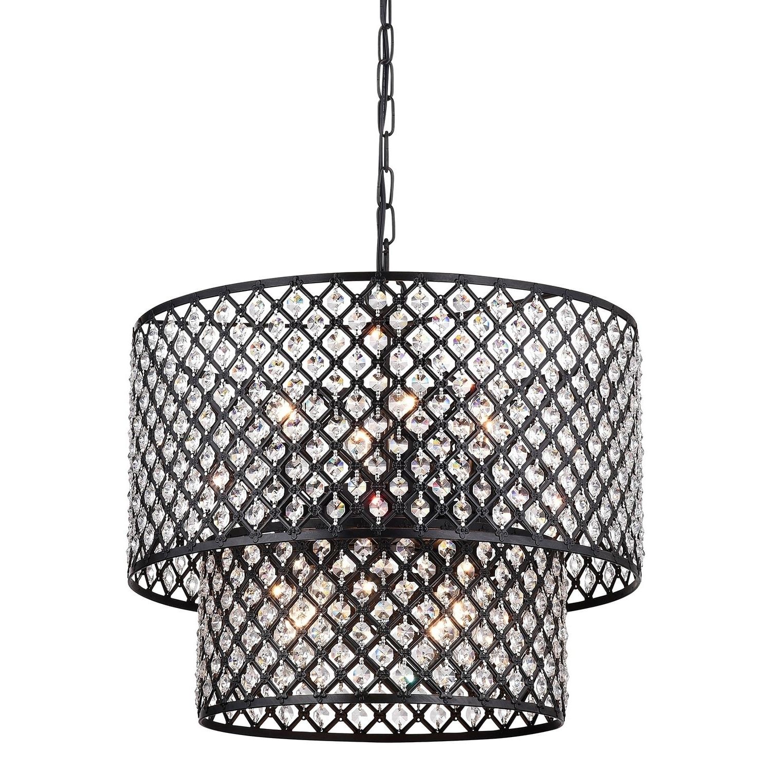 Steel Eight Light Chandeliers With Well Liked Shop Aenna Multicolored Metal 2 Tier 8 Light Drum (View 5 of 20)