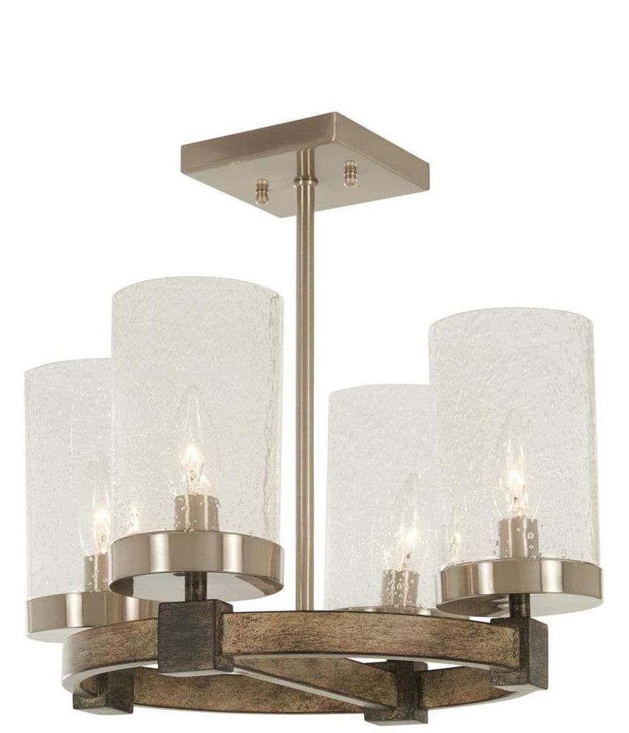Stone Grey With Brushed Nickel Six Light Chandeliers Throughout Well Liked Shop Flush Mount Lighting (View 1 of 20)