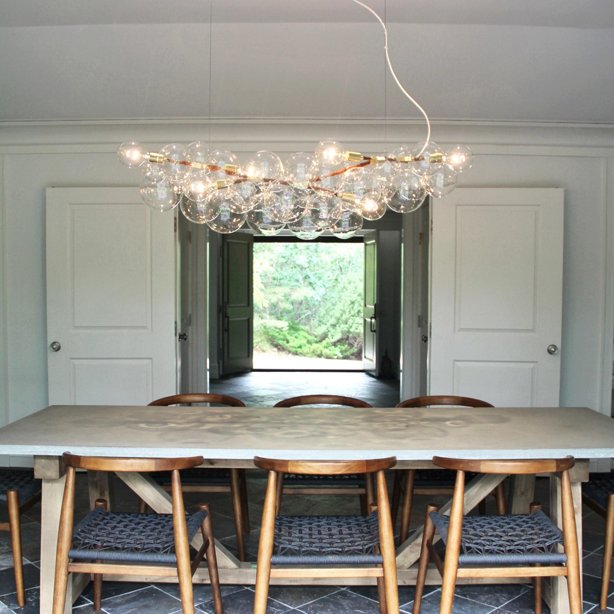 Trendy Bubbles Clear And Natural Brass One Light Chandeliers Pertaining To Long Bubble Chandelier & Designer Furniture (View 19 of 20)