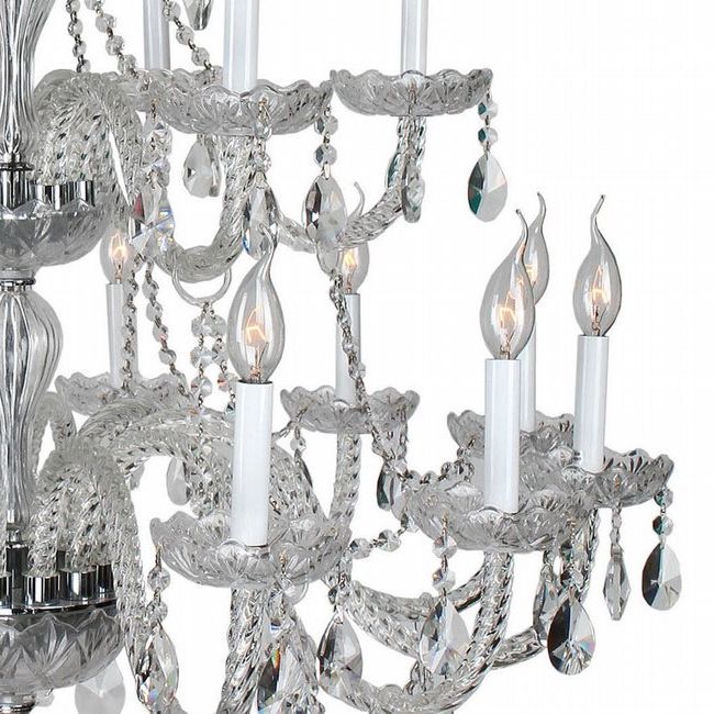 W83099c38 Cl Provence 21 Light Chrome Finish And Clear Pertaining To Popular Polished Chrome Three Light Chandeliers With Clear Crystal (View 13 of 20)
