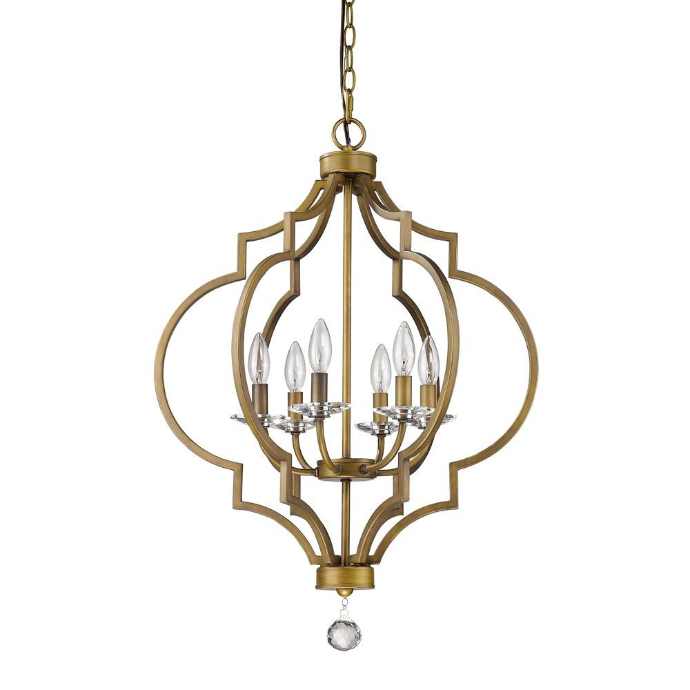 Well Known Acclaim Lighting Peyton Indoor 6 Light Raw Brass For Natural Brass Six Light Chandeliers (View 16 of 20)
