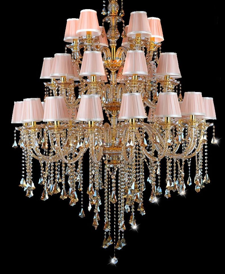 Well Known Antique Gild One Light Chandeliers In Vintage 32 Arm Led Gold Crystal Chandelier For Living Room (View 10 of 20)