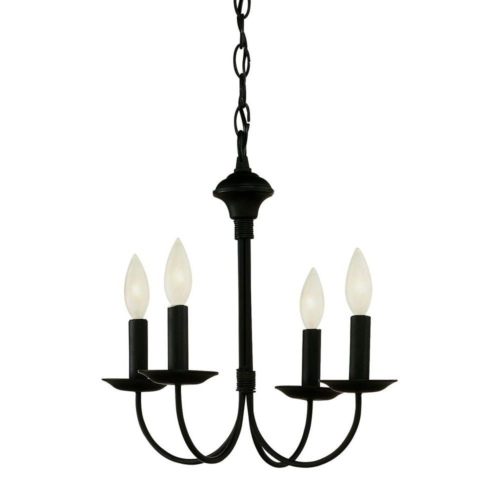 Well Known Black Iron Eight Light Chandeliers For Bel Air Lighting Cabernet Collection 4 Light Black (View 12 of 20)
