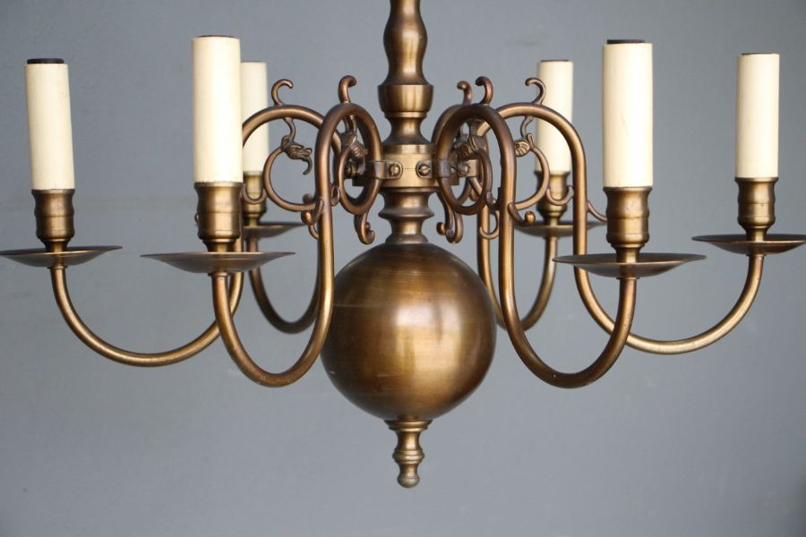 Well Known Buy 6 Arm Vintage Bronze Chandelier 1930 From Antiques And Throughout Old Bronze Five Light Chandeliers (View 14 of 20)