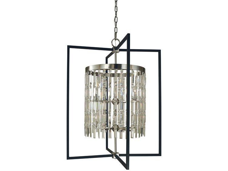 Well Known Framburg Brushed Nickel / Matte Black 10 Light 32'' Wide Intended For Black And Brass 10 Light Chandeliers (View 16 of 20)